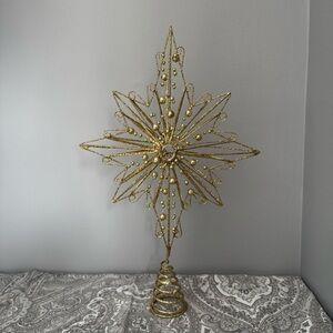 Gold Holiday Star Tree Topper